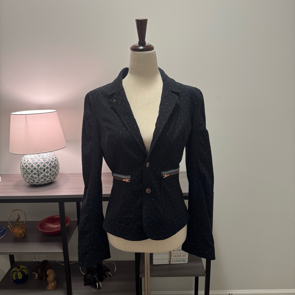 Phoebe Black Polka Dot Tailored Blazer – Size 6